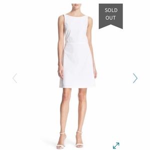 Theory Stretch Cotton Poplin Sheath Dress White 8
